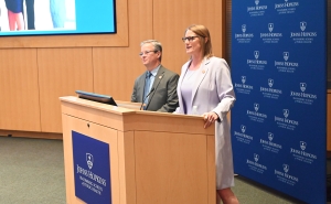 Center co-directors Josh Horwitz and Cass Crifasi address the audience